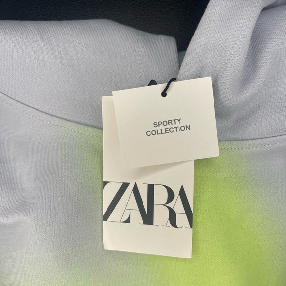 Zara Sports Neon Spray Painted Hooded Sweatshirt BNWT Size 11-12 (152 cm) - Picture 5 of 6